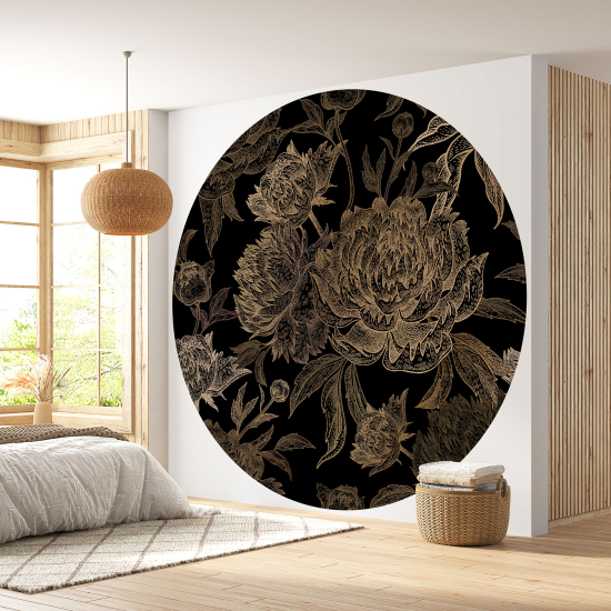 Papel pintado redondo - Motivo floral