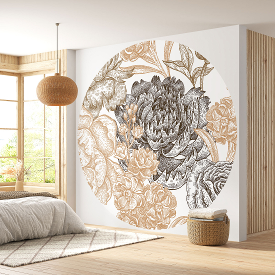Papel pintado redondo - Motivo floral