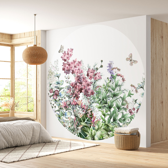 Papel pintado redondo - Motivo floral