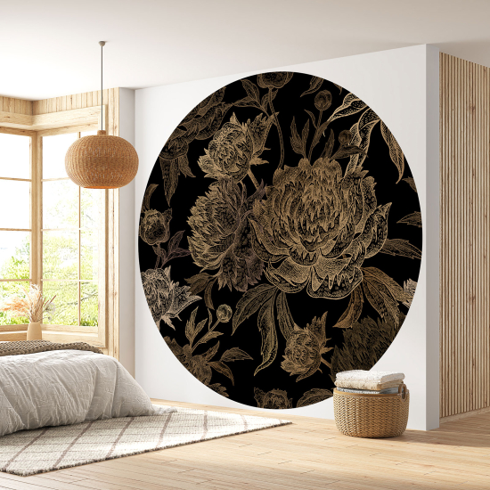 Papel pintado redondo - Motivo floral