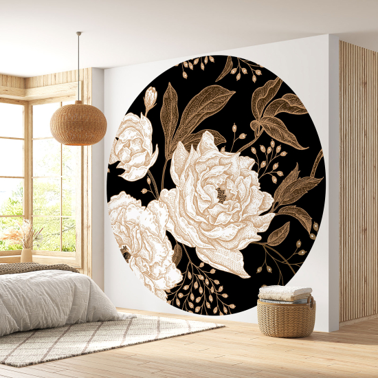 Papel pintado redondo - Motivo floral