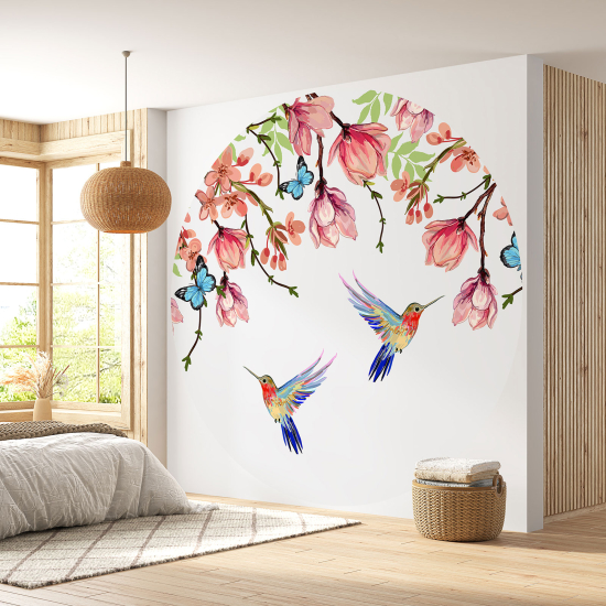 Papel pintado redondo - Motivo floral