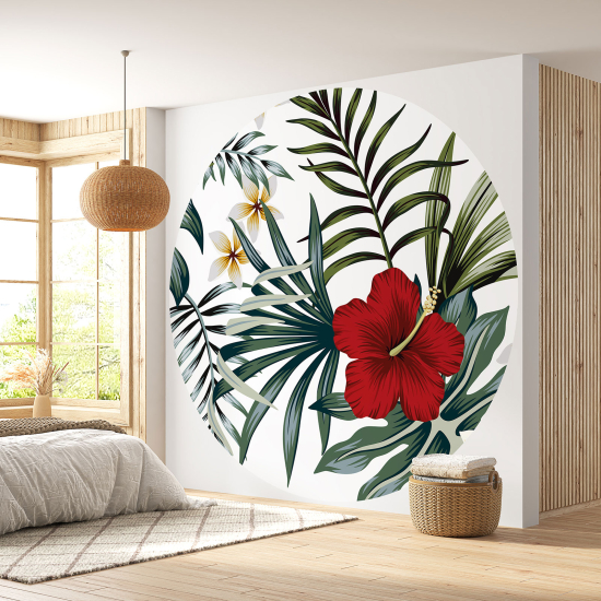 Papel pintado redondo - Motivo floral