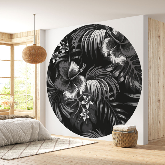 Papel pintado redondo - Motivo floral