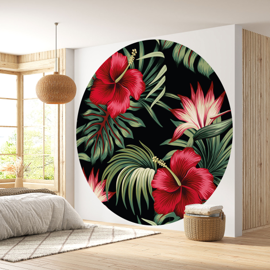 Papel pintado redondo - Motivo floral