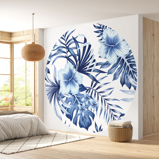 Papel pintado redondo - Motivo floral