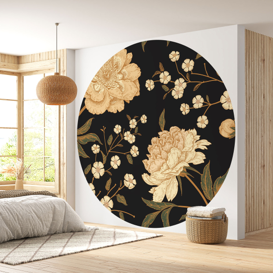 Papel pintado redondo - Motivo floral