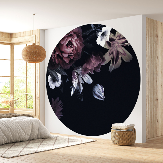 Papel pintado redondo - Motivo floral