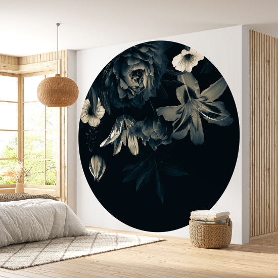Papel pintado redondo - Motivo floral