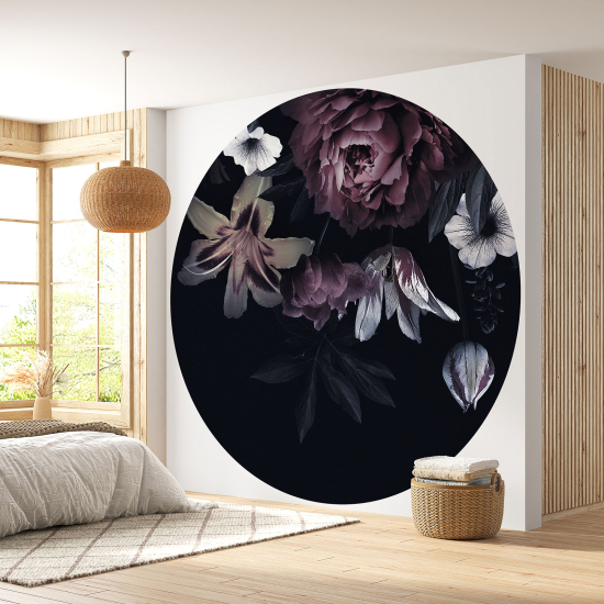 Papel pintado redondo - Motivo floral