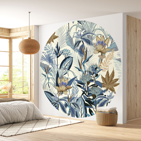 Papel pintado redondo - Motivo floral