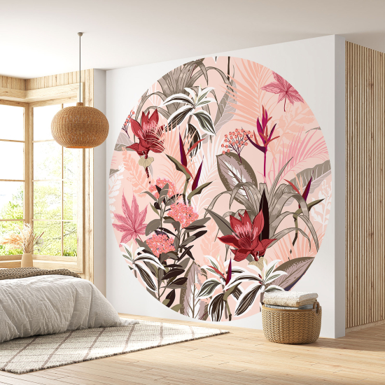 Papel pintado redondo - Motivo floral