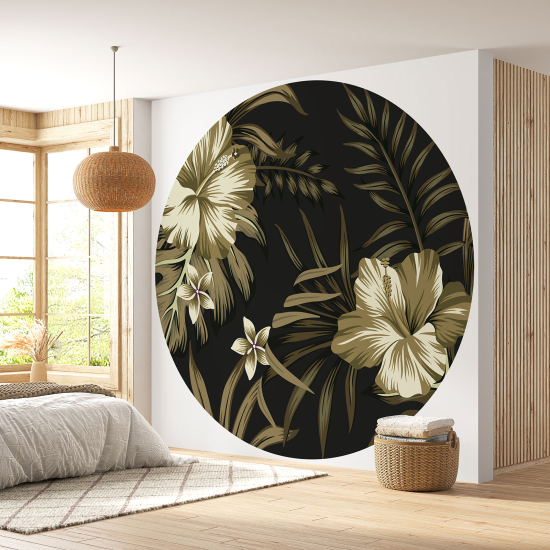 Papel pintado redondo - Motivo floral