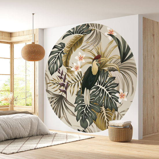 Papel pintado redondo - Motivo floral