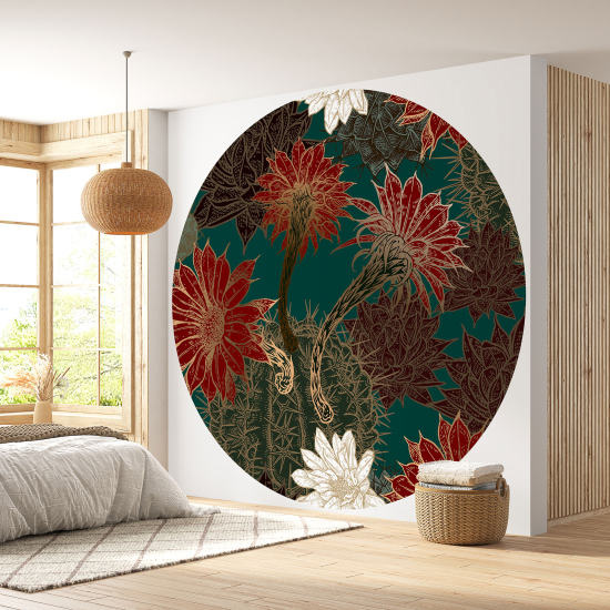 Papel pintado redondo - Motivo floral