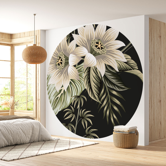 Papel pintado redondo - Motivo floral