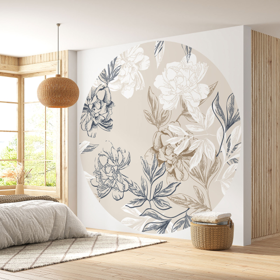 Papel pintado redondo - Motivo floral