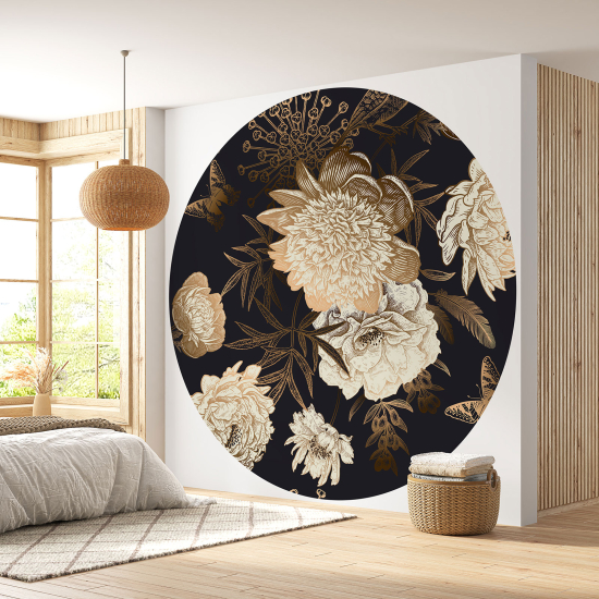 Papel pintado redondo - Motivo floral