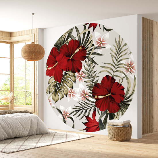 Papel pintado redondo - Motivo floral