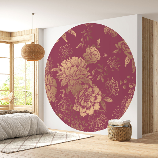 Papel pintado redondo - Motivo floral