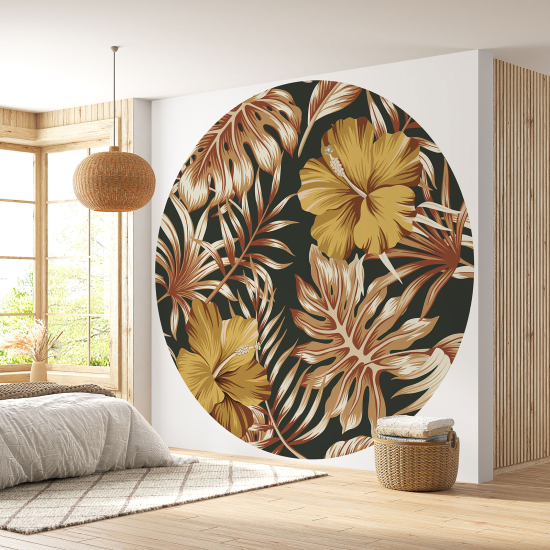 Papel pintado redondo - Motivo floral