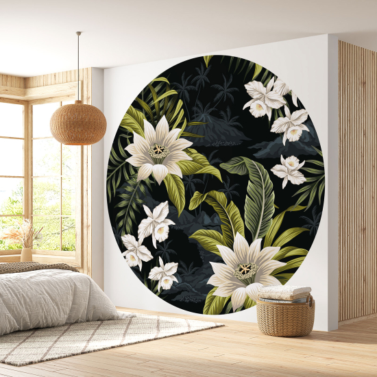 Papel pintado redondo - Motivo floral