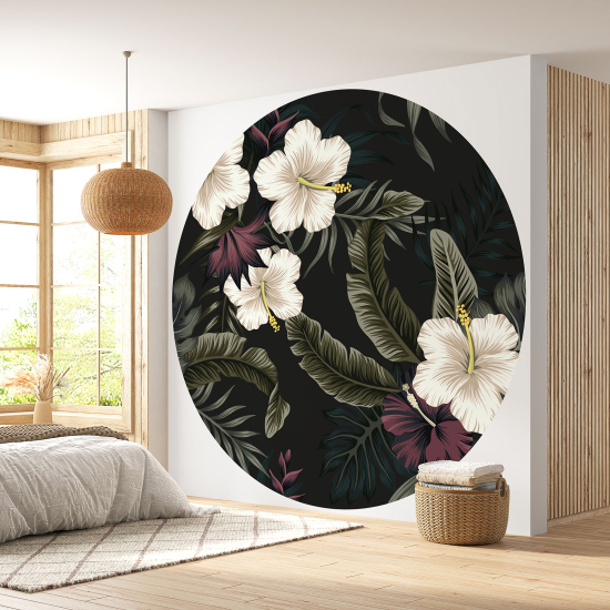 Papel pintado redondo - Motivo floral