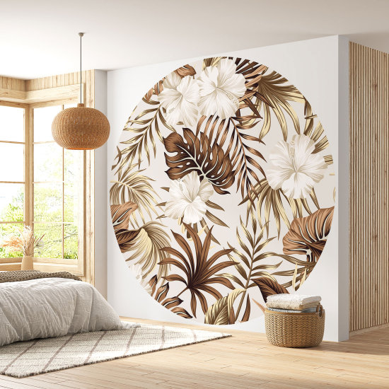 Papel pintado redondo - Motivo floral