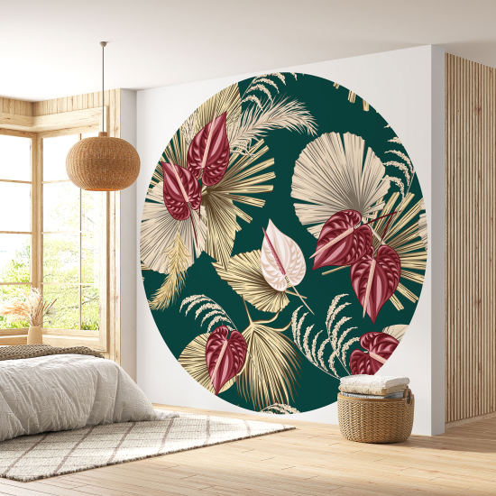 Papel pintado redondo - Motivo floral