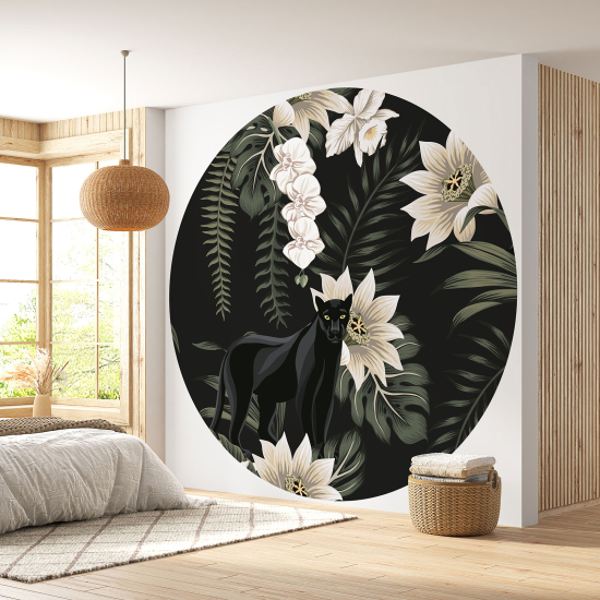 Papel pintado redondo - Motivo floral