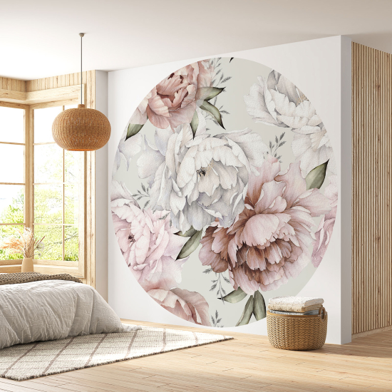 Papel pintado redondo - Motivo floral