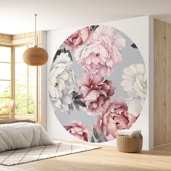 Papel pintado redondo - Motivo floral