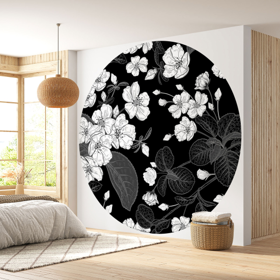 Papel pintado redondo - Motivo floral