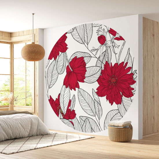 Papel pintado redondo - Motivo floral