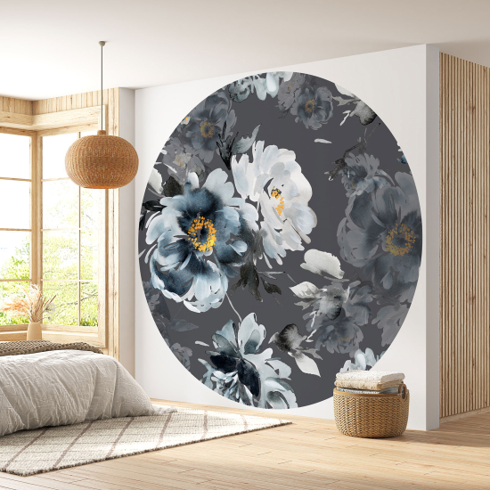 Papel pintado redondo - Motivo floral