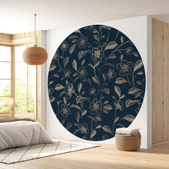 Papel pintado redondo - Motivo floral