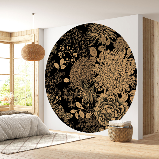 Papel pintado redondo - Motivo floral