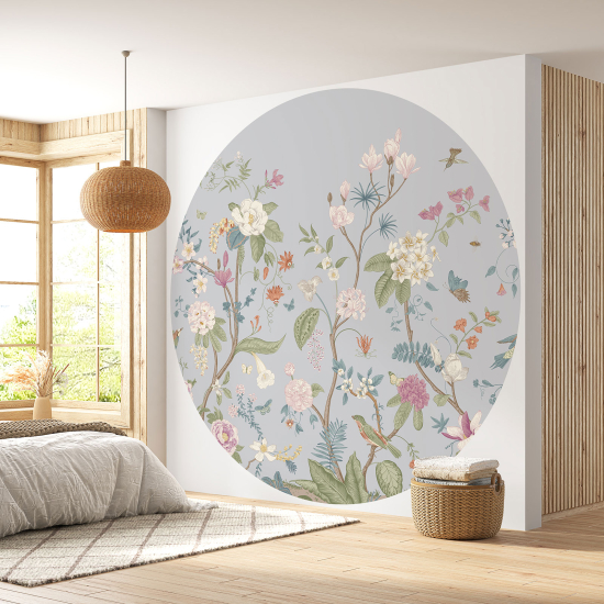 Papel pintado redondo - Motivo floral