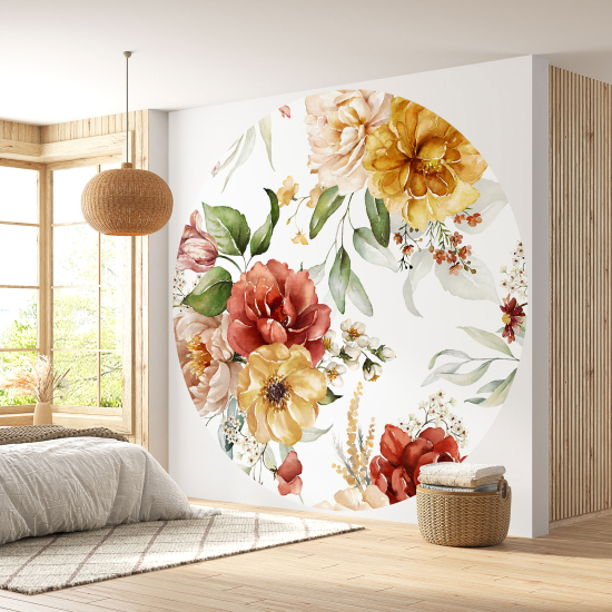 Papel pintado redondo - Motivo floral
