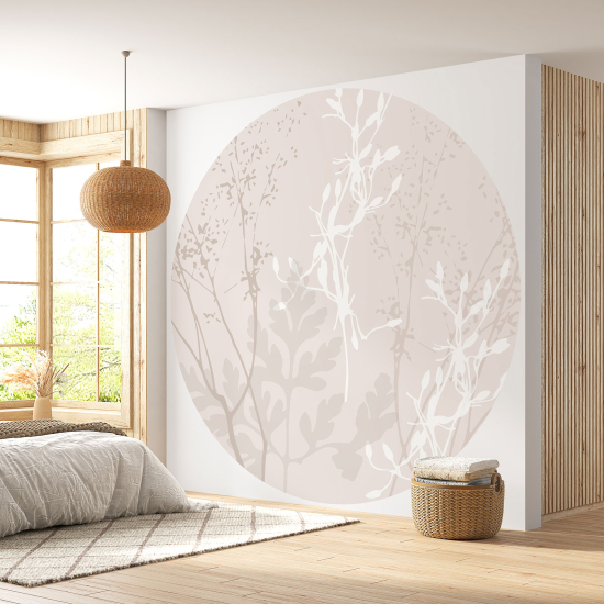 Papel pintado redondo - Motivo floral