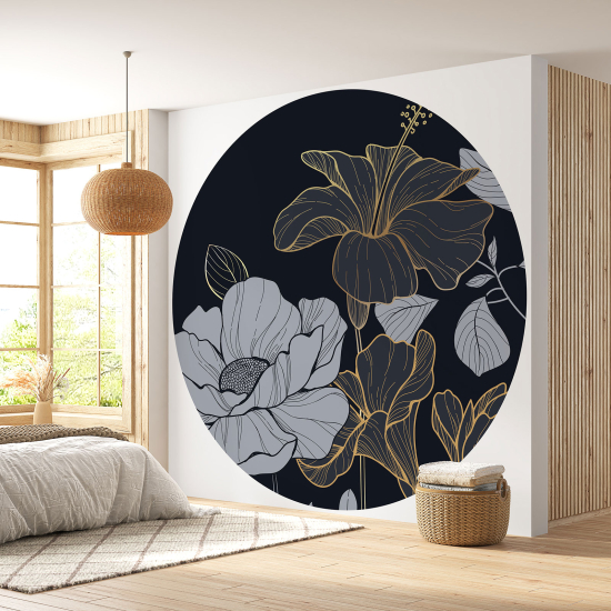 Papel pintado redondo - Motivo floral