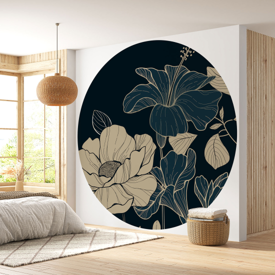 Papel pintado redondo - Motivo floral
