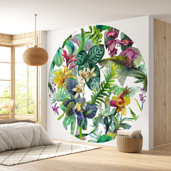 Papel pintado redondo - Motivo floral