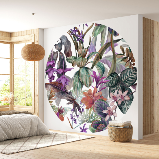 Papel pintado redondo - Motivo floral