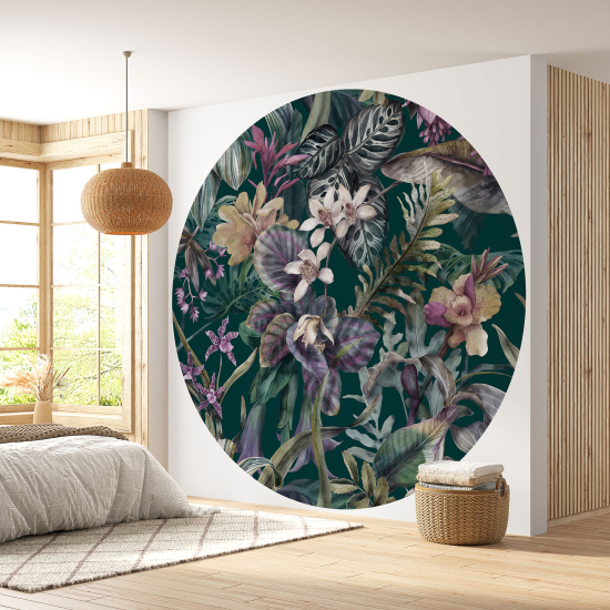 Papel pintado redondo - Motivo floral