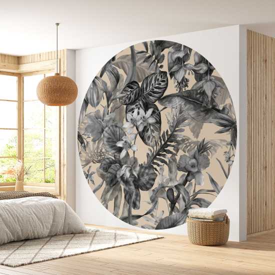 Papel pintado redondo - Motivo floral