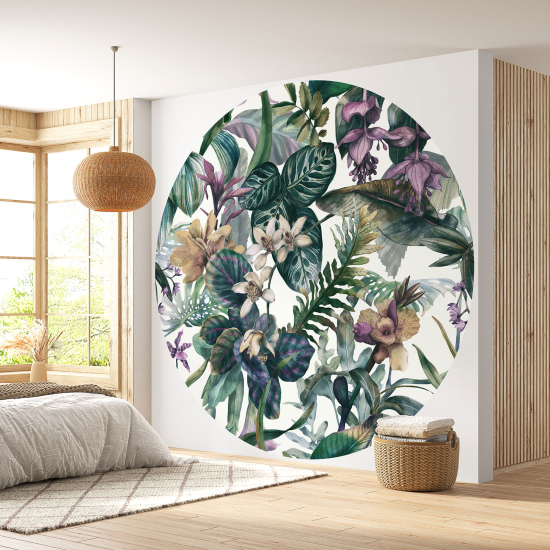 Papel pintado redondo - Motivo floral