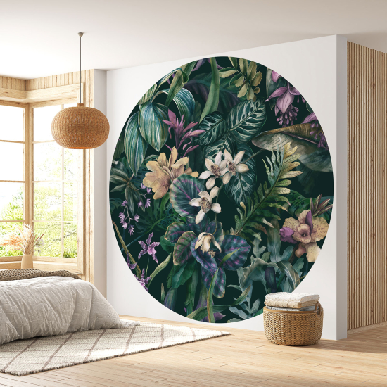 Papel pintado redondo - Motivo floral
