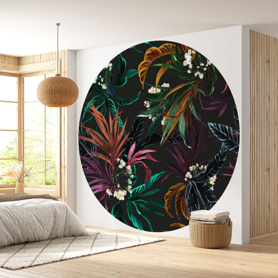 Papel pintado redondo - Motivo floral