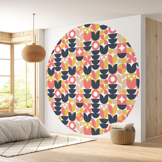Papel pintado redondo - Motivo geométrico